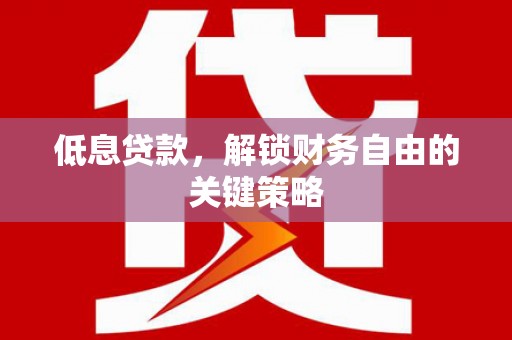 朱家尖低息贷款，解锁财务自由的关键策略