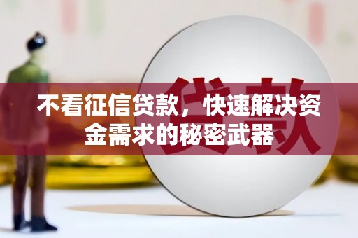 黄大仙不看征信贷款，快速解决资金需求的秘密武器