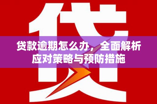 厚街贷款逾期怎么办，全面解析应对策略与预防措施