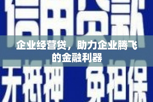 大岭山企业经营贷，助力企业腾飞的金融利器
