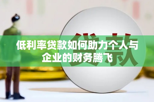 金安低利率贷款如何助力个人与企业的财务腾飞