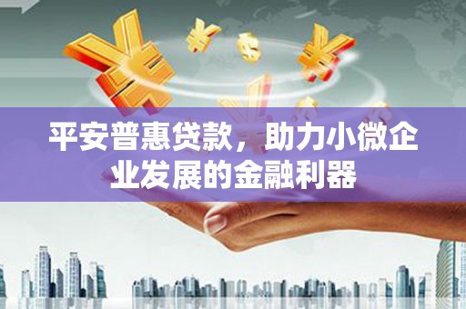 托克逊平安普惠贷款，助力小微企业发展的金融利器
